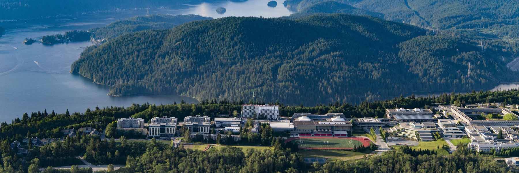 Simon Fraser University Burnaby campus, seen from the air